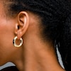 Thumbnail Image 3 of 27.0mm Tube Hoop Earrings in Hollow 10K Gold