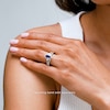 Thumbnail Image 5 of Vera Wang Love Collection Marquise-Cut Blue Sapphire and 5/8 CT. T.W. Diamond Sunburst Engagement Ring in 14K Gold