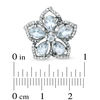 Thumbnail Image 2 of Aquamarine and White Topaz Flower Ring in Sterling Silver