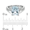 Thumbnail Image 2 of Cushion-Cut Aquamarine and Diamond Accent Ring in 10K White Gold