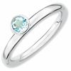 Thumbnail Image 0 of Stackable Expressions™ 4.0mm Aquamarine Solitaire High Profile Ring in Sterling Silver