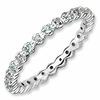 Thumbnail Image 0 of Stackable Expressions™ Aquamarine and Diamond Accent Eternity Band in Sterling Silver