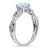 Thumbnail Image 1 of 6.0mm Aquamarine and Diamond Accent Twist Shank Ring in 10K White Gold