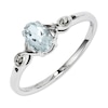 Thumbnail Image 0 of Oval Aquamarine and Diamond Accent Promise Ring in Sterling Silver