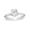 Thumbnail Image 0 of 1 CT. Certified Oval Diamond Solitaire Engagement Ring in 14K White Gold (I/I2)