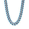 Thumbnail Image 0 of Men's 10.5mm Cuban Curb Chain Necklace in Blue IP Stainless Steel - 24"