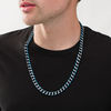 Thumbnail Image 1 of Men's 10.5mm Cuban Curb Chain Necklace in Blue IP Stainless Steel - 24"