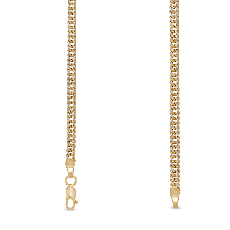 Made in Italy Men's 3.0mm Diamond-Cut Cuban Curb Chain Necklace in 10K Two-Tone Gold - 20"