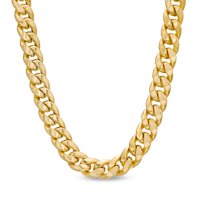 Men's 7.6mm Cuban Curb Chain Necklace in Hollow 10K Gold - 22"
