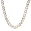 Thumbnail Image 0 of Men's 9.5mm Textured Curb Chain Necklace in Hollow 10K Two-Tone Gold - 22"