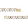 Thumbnail Image 2 of Men's 9.5mm Textured Curb Chain Necklace in Hollow 10K Two-Tone Gold - 22"