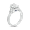 Thumbnail Image 1 of Vera Wang Love Collection 2-1/2 CT. T.W. Certified Oval Diamond Frame Twist Engagement Ring in 14K White Gold (I/SI2)