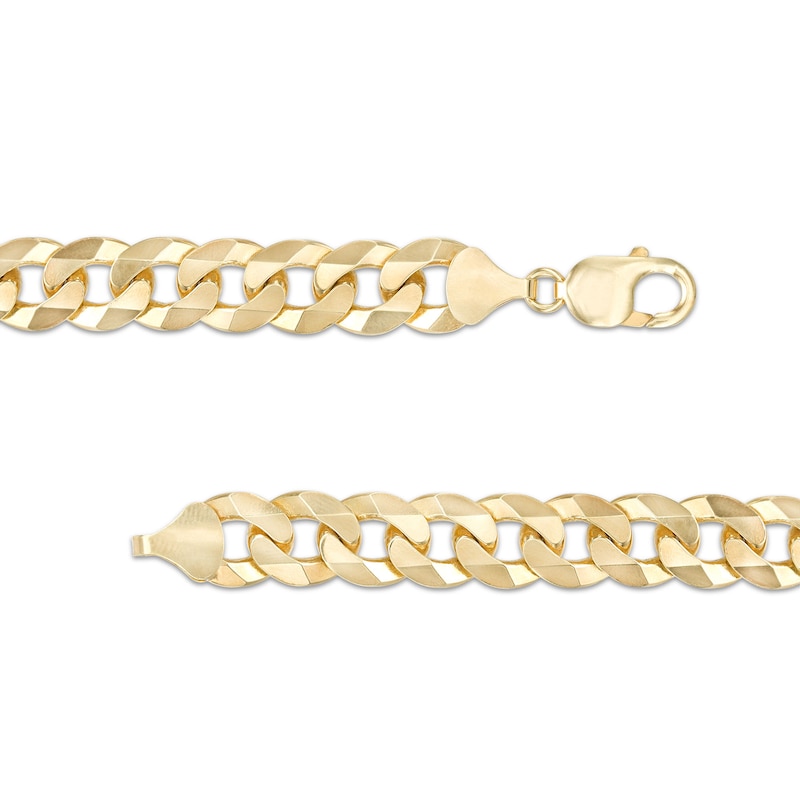 Men's 12.2mm Curb Chain Necklace in Solid 10K Gold - 26"
