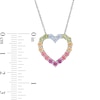 Thumbnail Image 2 of Simulated Light Multi-Color Sapphire Heart Outline Pendant in Sterling Silver