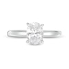 Thumbnail Image 3 of 1 CT. T.W. Certified Oval Diamond Solitaire Engagement Ring in 14K White Gold (I/I2)