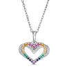 Thumbnail Image 0 of The Kindred Heart from Vera Wang Love Collection Multi-Gemstone and Diamond Overlay Pride Pendant in Sterling Silver