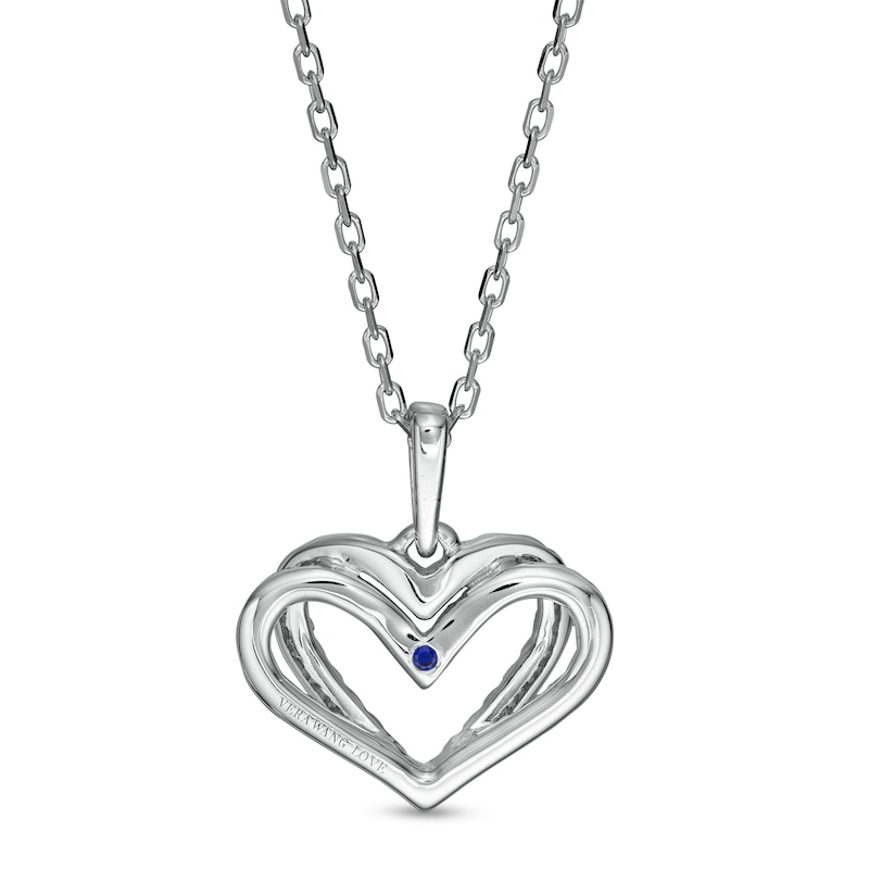 The Kindred Heart from Vera Wang Love Collection Multi-Gemstone and Diamond Overlay Pride Pendant in Sterling Silver
