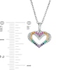 Thumbnail Image 4 of The Kindred Heart from Vera Wang Love Collection Multi-Gemstone and Diamond Overlay Pride Pendant in Sterling Silver