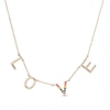 Thumbnail Image 0 of Vera Wang Love Collection Multi-Gemstone "LOVE" Station Pride Necklace in 10K Gold - 19"