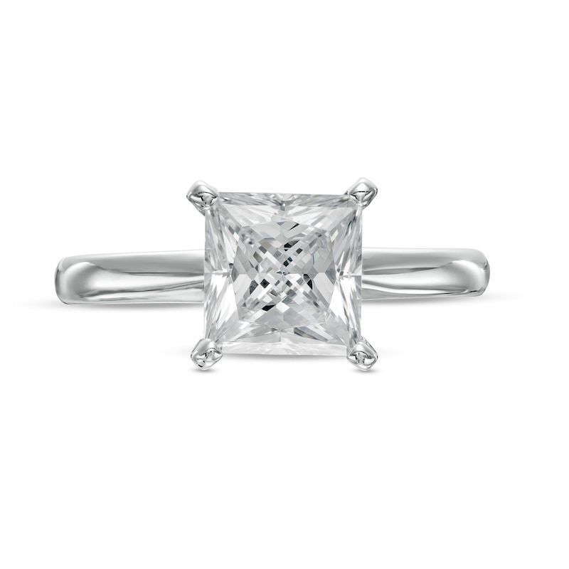 2 CT. Certified Princess-Cut Lab-Created Diamond Solitaire Engagement Ring in 14K White Gold (F/VS2)