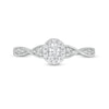 Thumbnail Image 3 of 1/3 CT. T.W. Oval Diamond Frame Twist Shank Engagement Ring in 14K White Gold (I/SI2)