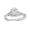 Thumbnail Image 0 of Vera Wang Love Collection 3/4 CT. T.W. Oval Diamond Frame Engagement Ring in 14K White Gold