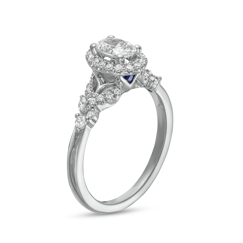 Vera Wang Love Collection 3/4 CT. T.W. Oval Diamond Frame Engagement Ring in 14K White Gold