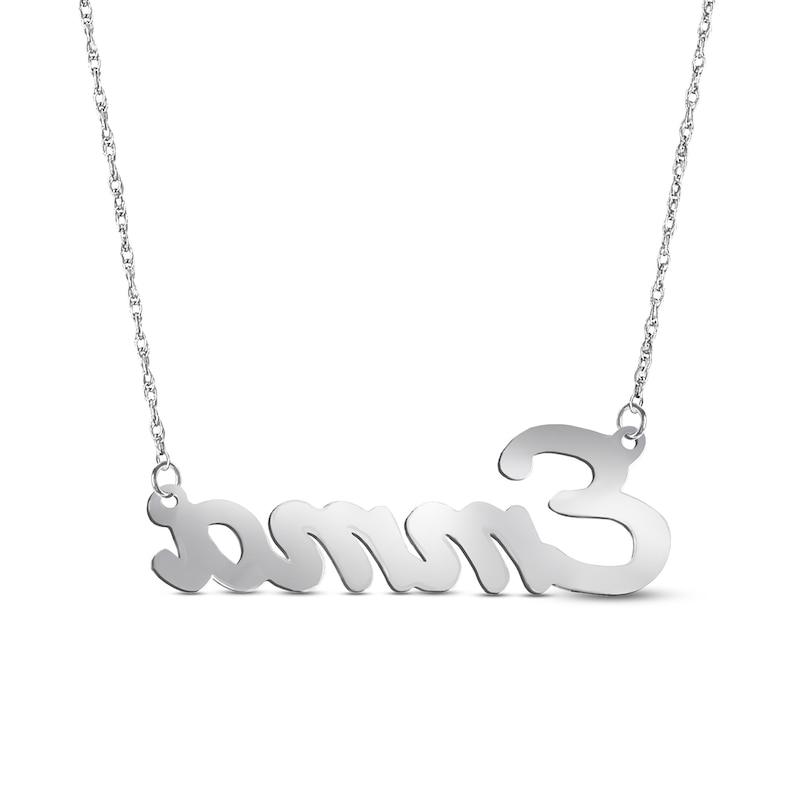 Rainbow Enamel Script Name Necklace in Sterling Silver (1 Line)