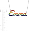 Thumbnail Image 3 of Rainbow Enamel Script Name Necklace in Sterling Silver (1 Line)
