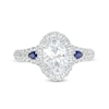 Thumbnail Image 3 of Vera Wang Love Collection 2 CT. T.W. Certified Oval Diamond Frame Engagement Ring in 14K White Gold (I/SI2)