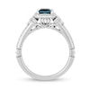 Thumbnail Image 2 of Enchanted Disney Cinderella Princess-Cut London Blue Topaz and 3/8 CT. T.W. Diamond Engagement Ring in 14K White Gold