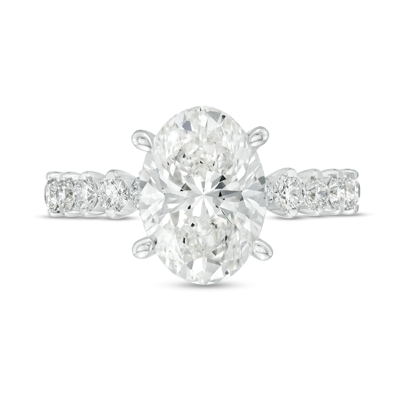 TRUE Lab-Created Diamonds by Vera Wang Love 3-1/2 CT. T.W. Oval-Shaped Engagement Ring in 14K White Gold (F/VS2)