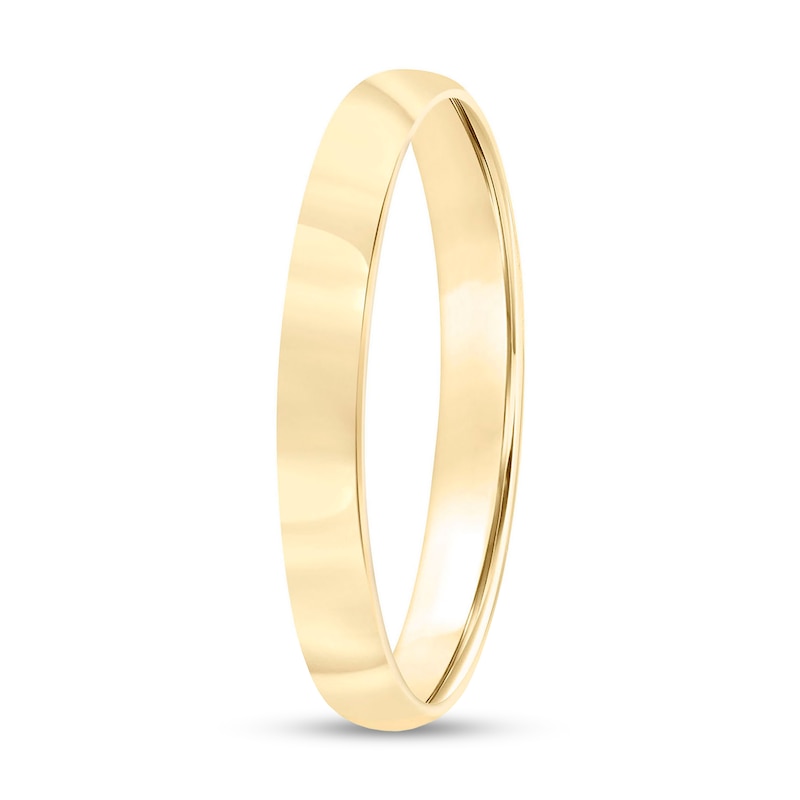 3.0mm Engravable Low Dome Comfort-Fit Wedding Band in 10K Gold (1 Line)