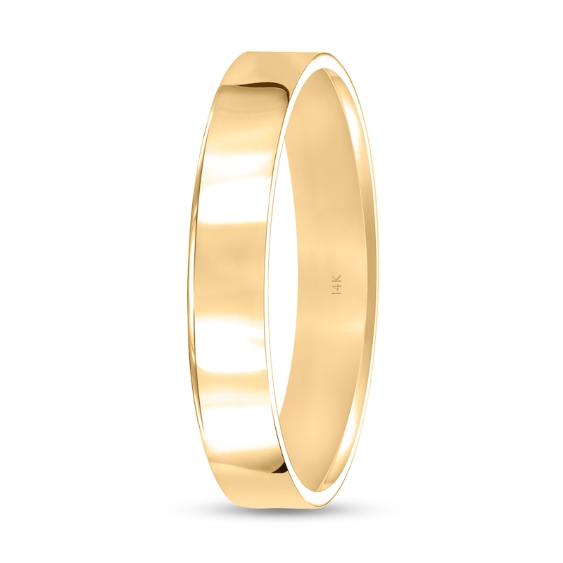 4.0mm Engravable Flat Anniversary Band in 14K Gold (1 Line)