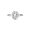 Thumbnail Image 3 of Vera Wang Love Collection 3/4 CT. T.W. Oval Diamond Double Frame Engagement Ring in 14K White Gold (I/SI2)