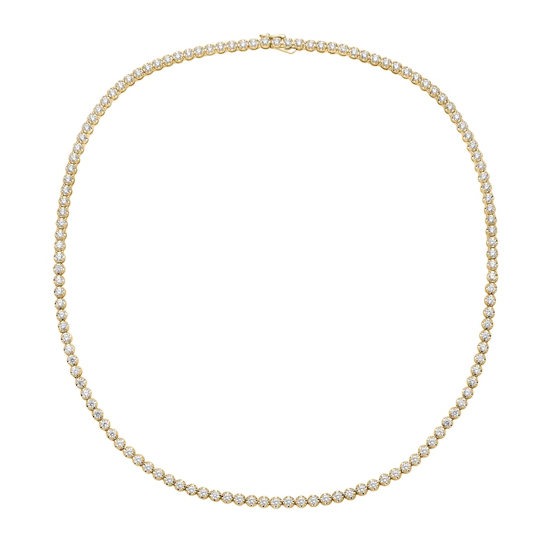 Men's 10 CT. T.W. Certified Lab-Created Diamond Tennis Necklace in 14K Gold (F/SI2) - 20"