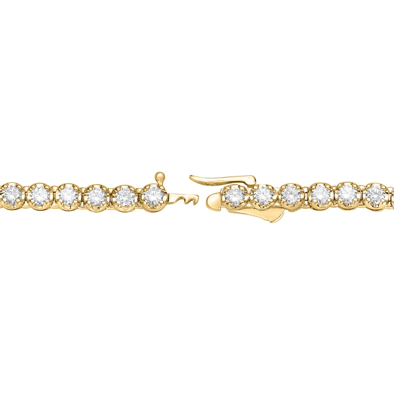 Men's 10 CT. T.W. Certified Lab-Created Diamond Tennis Necklace in 14K Gold (F/SI2) - 20"