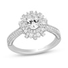 Thumbnail Image 0 of Enchanted Disney Wish 1 CT. T.W. Oval Diamond Frame Engagement Ring in 14K White Gold (I/I1)