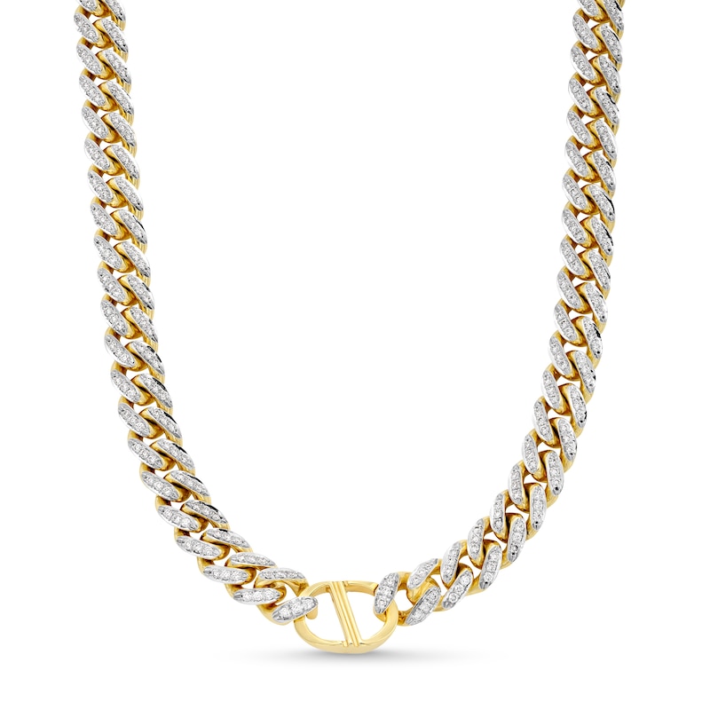 Zales x Alessi Domenico 6-3/8 CT. T.W. Diamond Miami Cuban Chain Necklace in 18K Gold - 22"