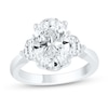 Thumbnail Image 0 of 4-3/4 CT. T.W. Oval and Shield Certified Lab-Created Diamond Three Stone Engagement Ring in 14K White Gold (F/VS2)