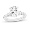 Thumbnail Image 0 of 3-3/4 CT. T.W. Oval Certified Lab-Created Diamond Graduated Shank Engagement Ring in 14K White Gold (I/SI2)