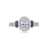 Thumbnail Image 2 of Vera Wang Love Collection 1-1/2 CT. T.W. Oval Diamond Frame with Sapphire Collar Engagement Ring in 14K White Gold